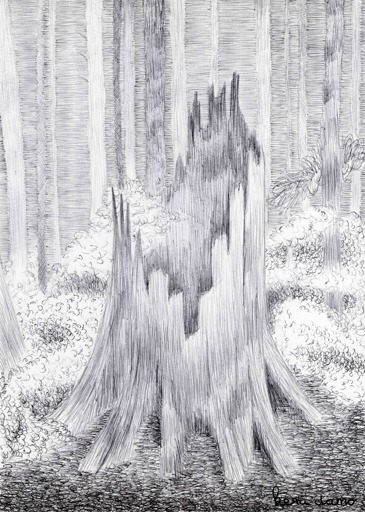 Ink drawing made by visual artist Kera Damo from The Hague as part of Inktober