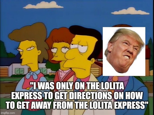 "I was only on the lolita express to get directions on how to get away from the lolita express.